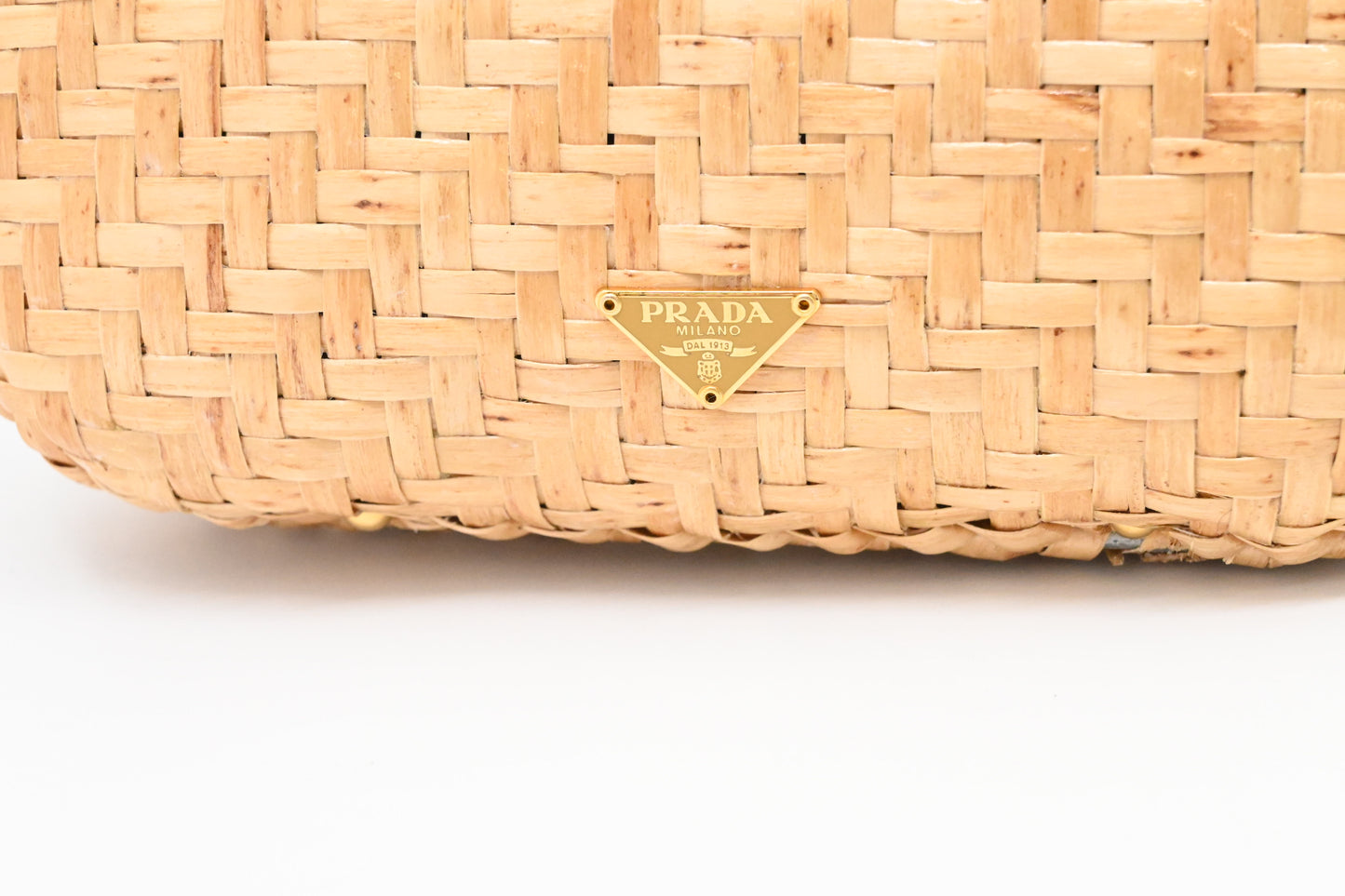 Prada Shoulder Bag in Wicker and Patent Leather