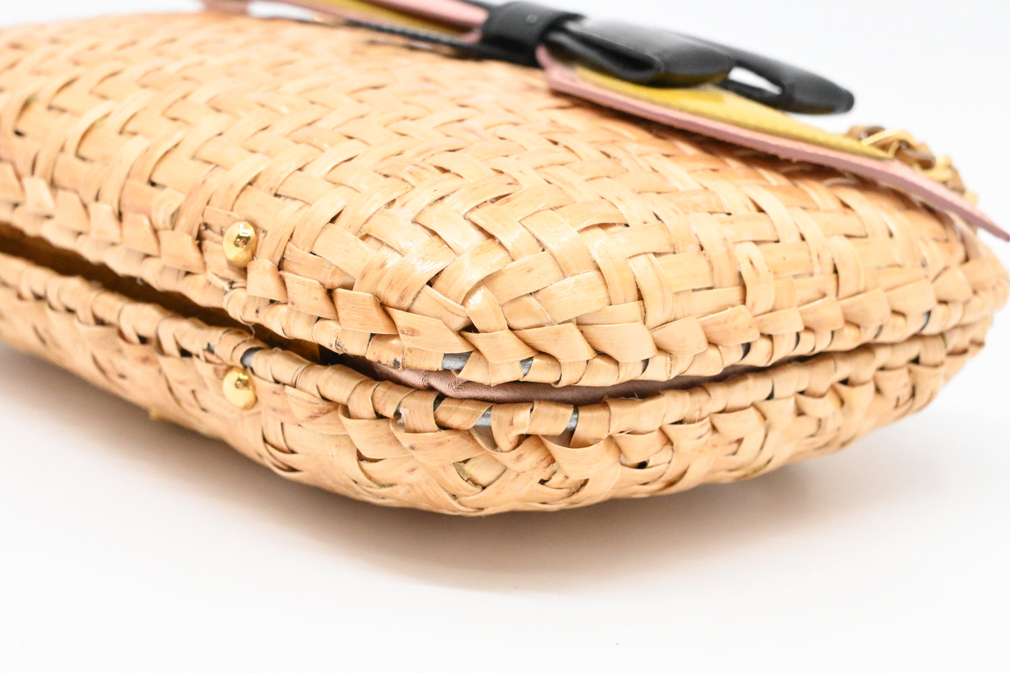 Prada Shoulder Bag in Wicker and Patent Leather