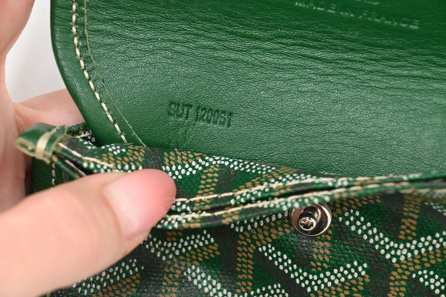 Goyard Junior Saint Louis in Green Goyardine Canvas