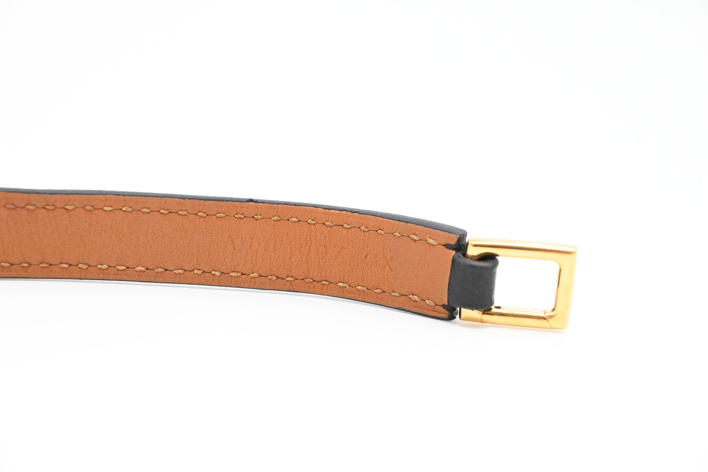Hermes Rivale Double Tour Bracelet in Black Leather