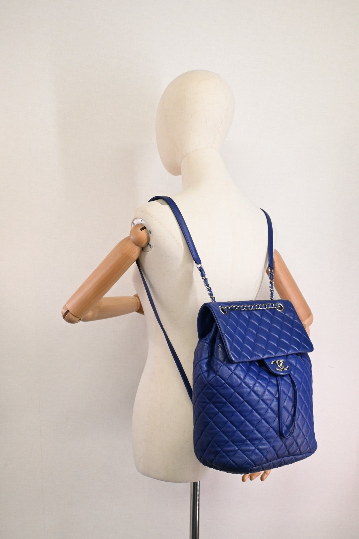 Chanel Urban Spirit Backpack in Blue Matelassé Leather