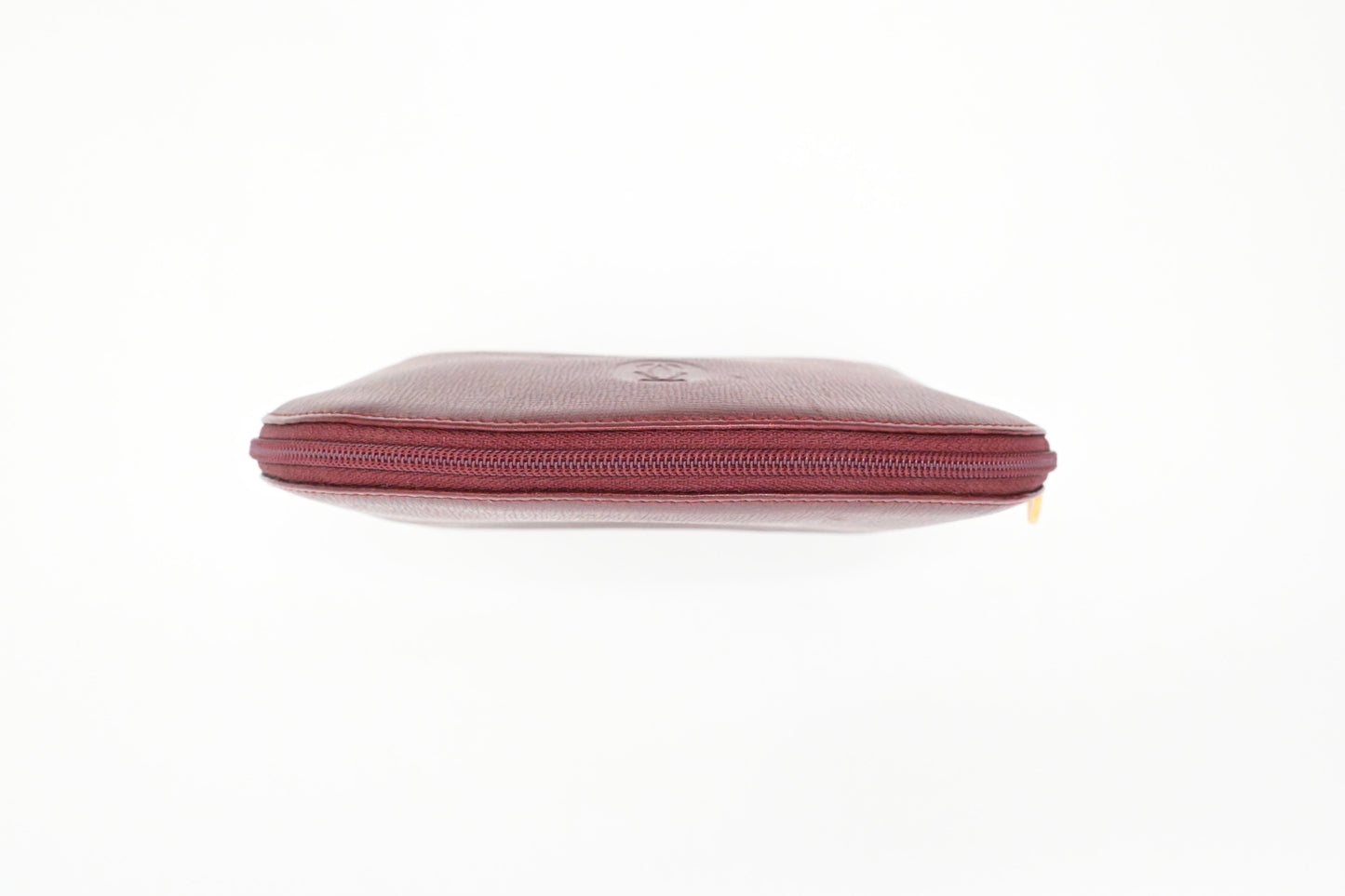 Cartier Cosmetics Pouch in Burgundy Leather