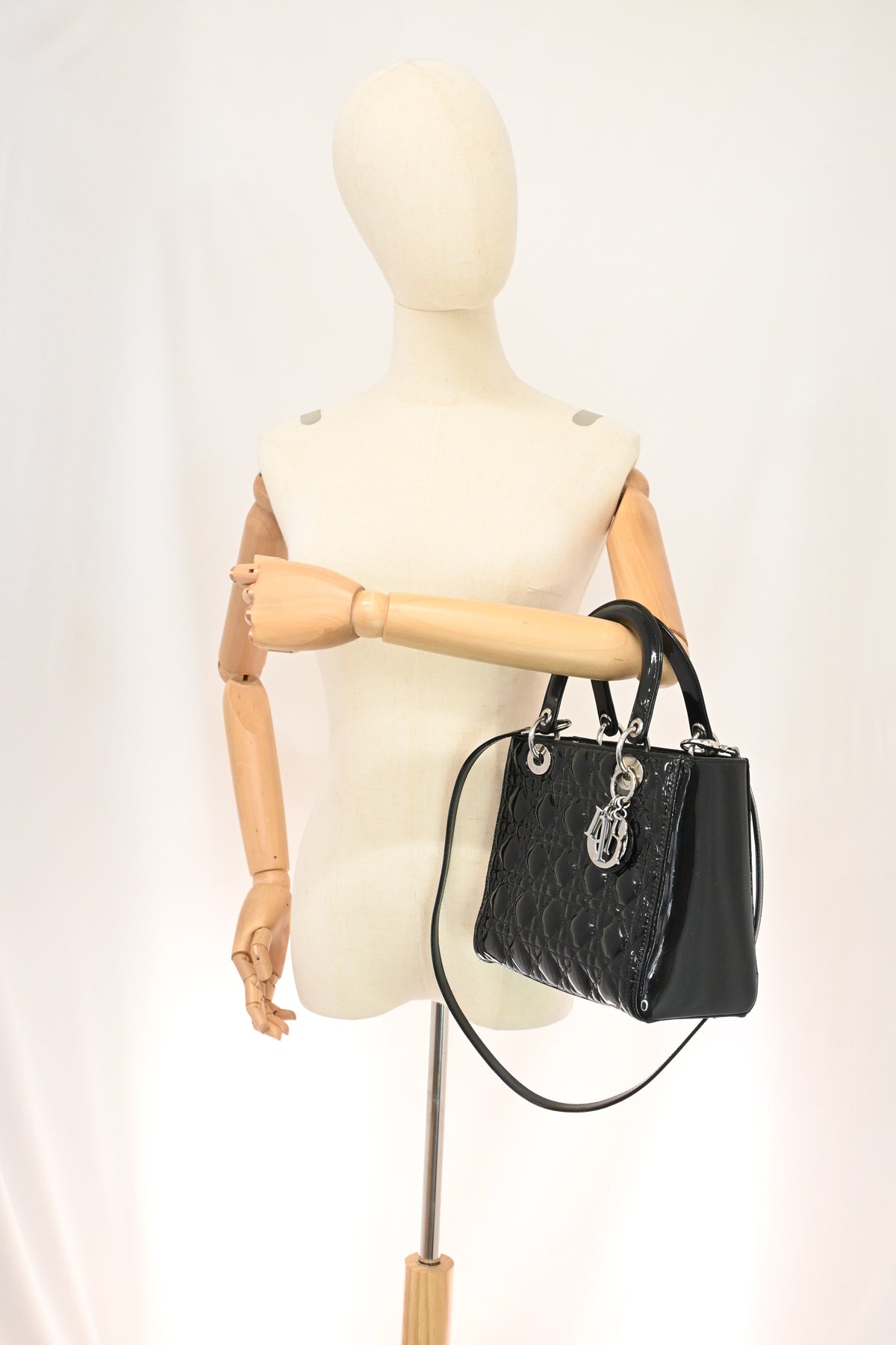 Dior Lady Dior in Black Cannage Patent Leather