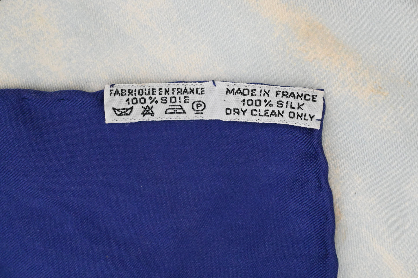 Hermes 'Marine et Cavalerie' Carre 90 in Blue Silk