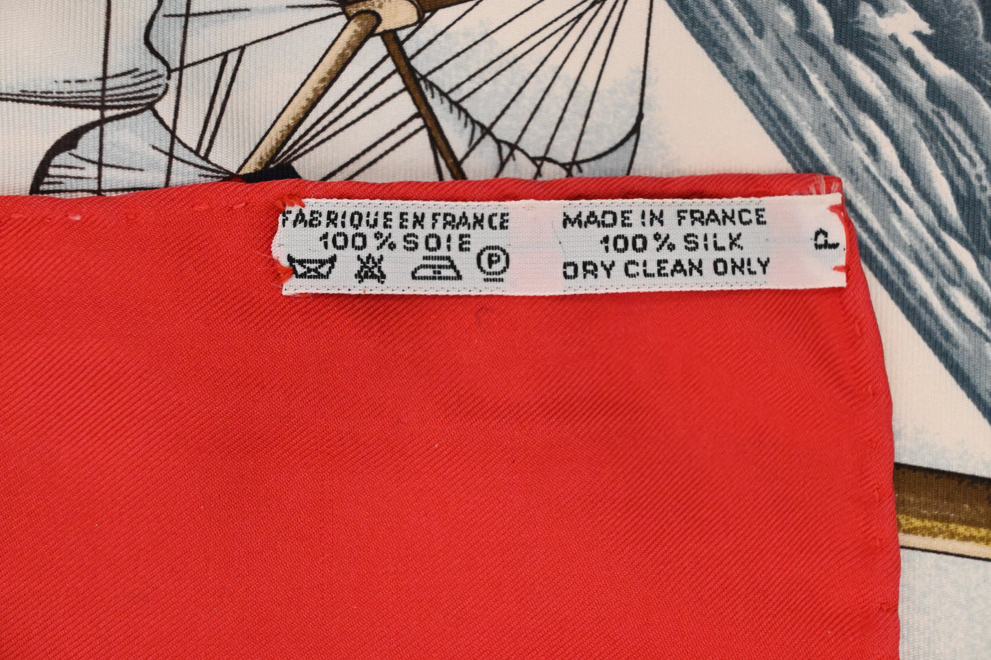 Hermes 'Vive le Vent' Carre 90 in Red Silk