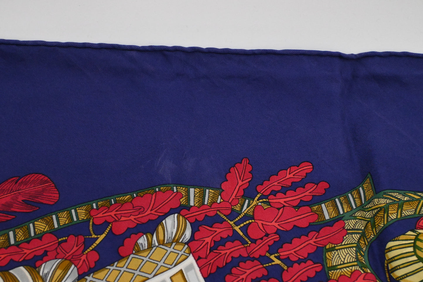 Hermes 'Chapeau' Carre 90 in Blue Silk