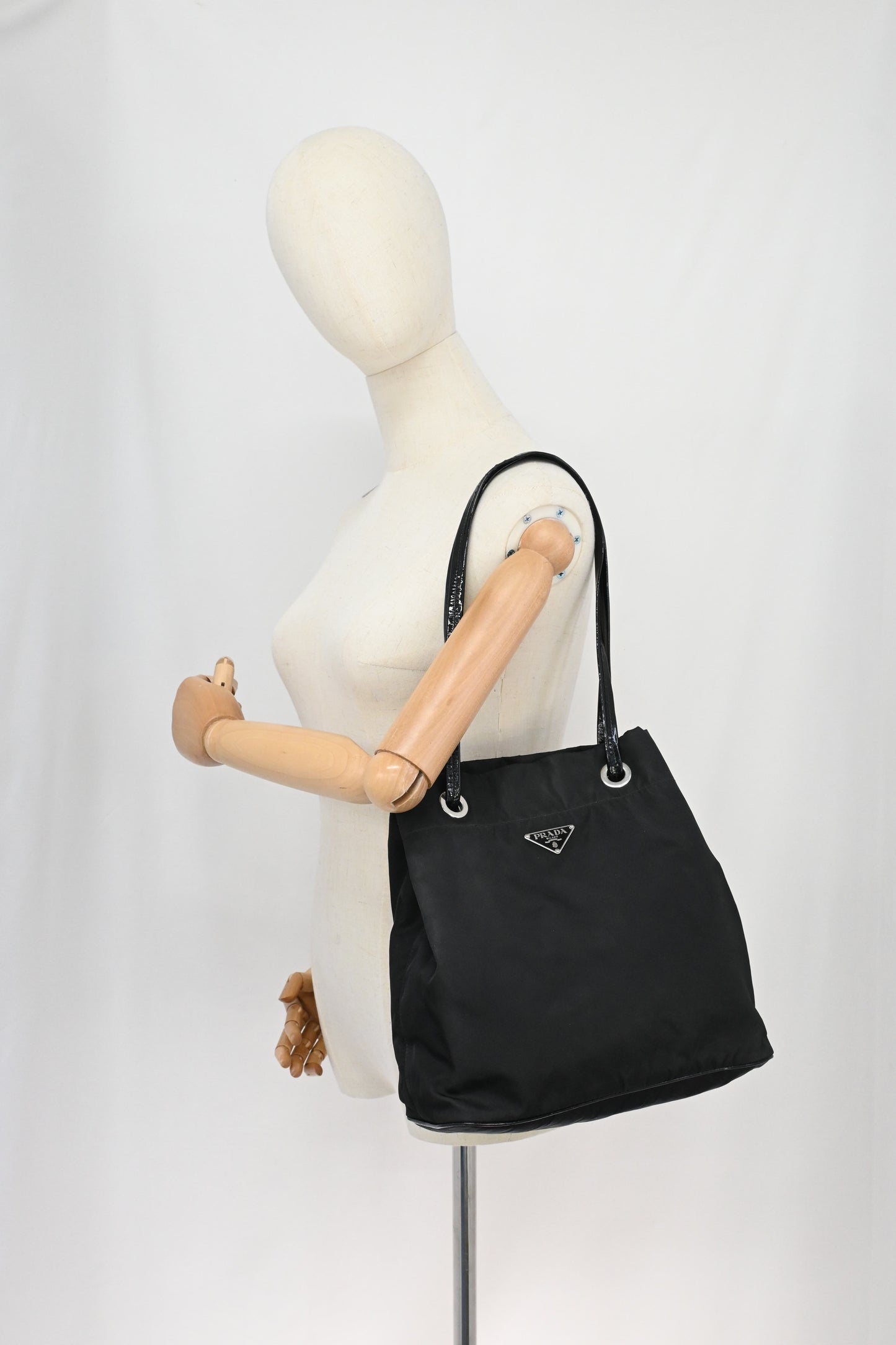 Prada Bucket Shoudler Bag in Black Nylon