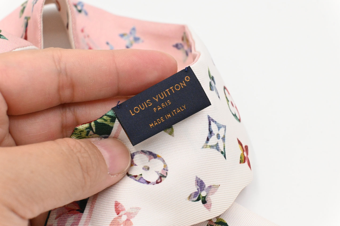 Louis Vuitton Bandeau in Pink and White Monogram Silk