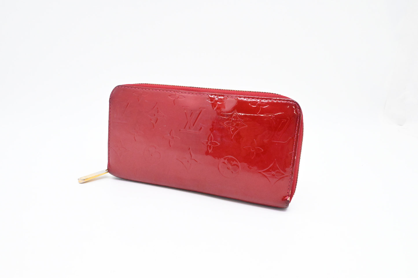 Louis Vuitton Long Zippy Wallet in Red Vernis Leather