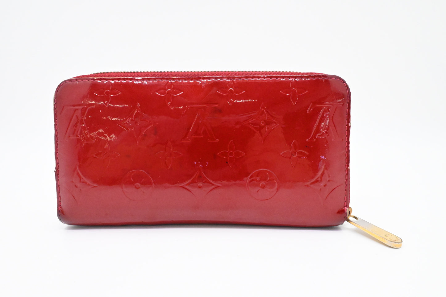Louis Vuitton Long Zippy Wallet in Red Vernis Leather