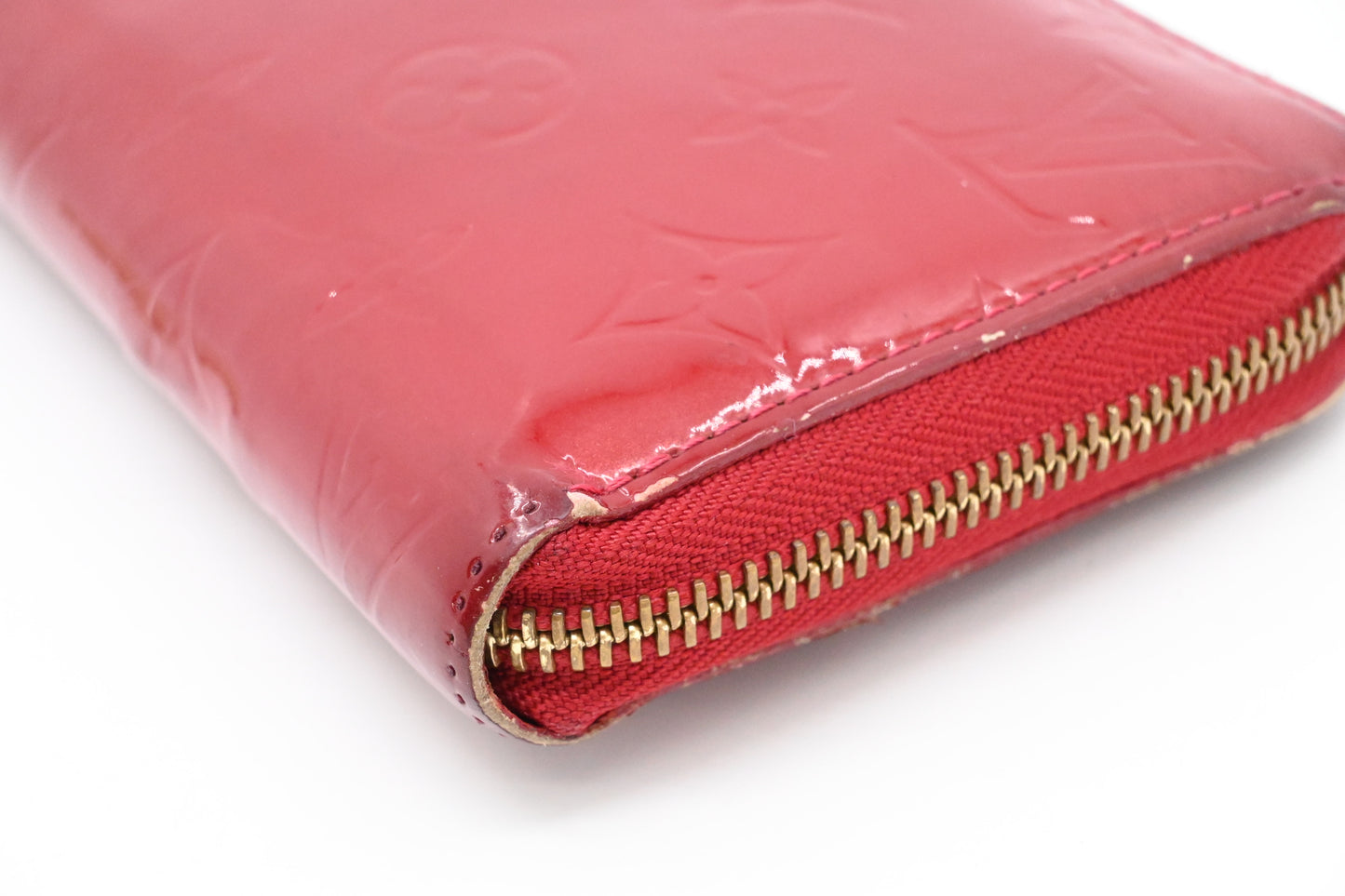 Louis Vuitton Long Zippy Wallet in Red Vernis Leather
