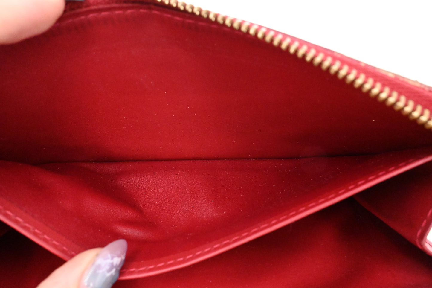 Louis Vuitton Long Zippy Wallet in Red Vernis Leather