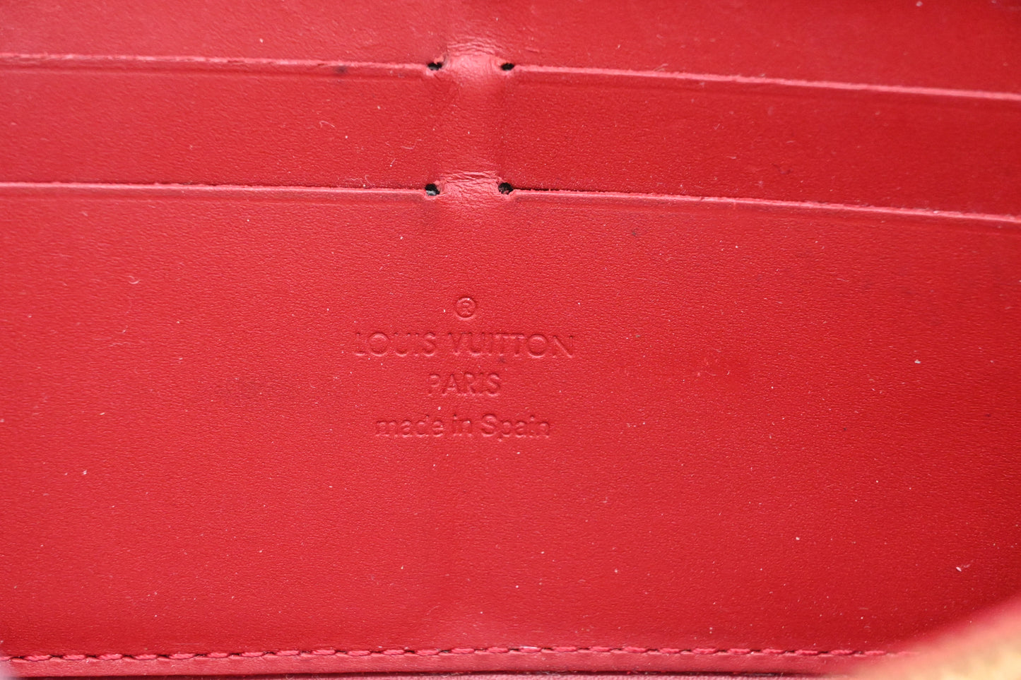 Louis Vuitton Long Zippy Wallet in Red Vernis Leather
