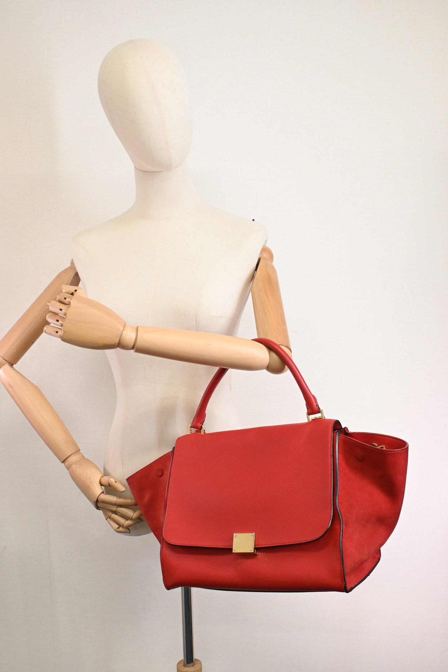 Celine Trapeze in Red Leather
