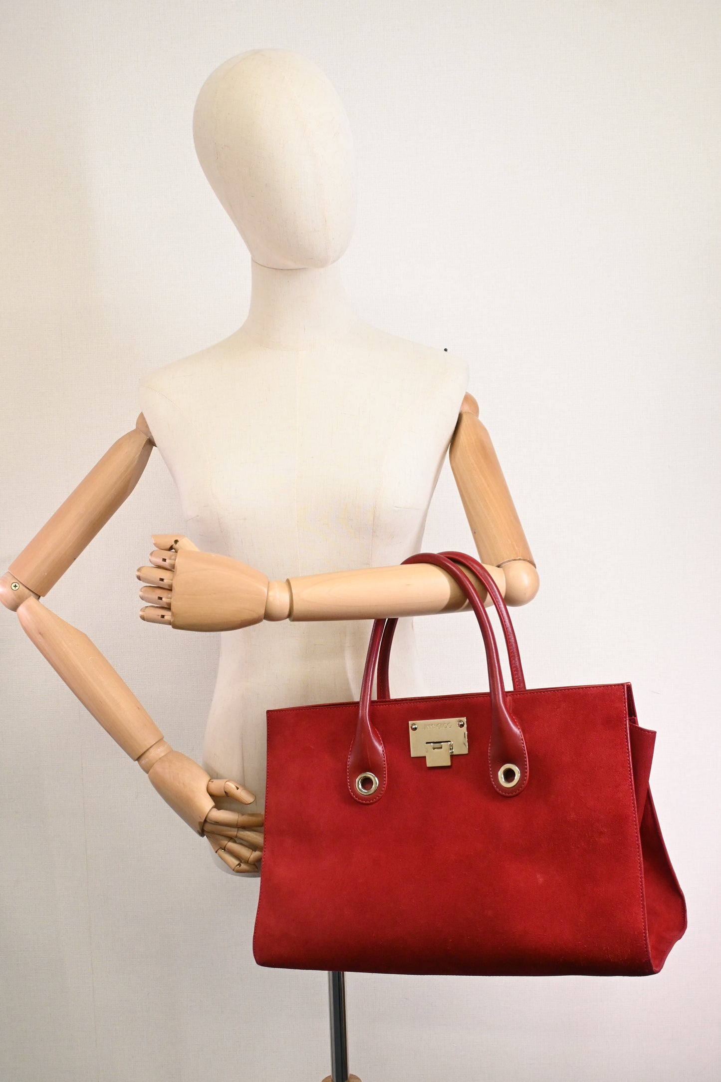 Jimmy Choo Laylin Tote in Red Suede Leather