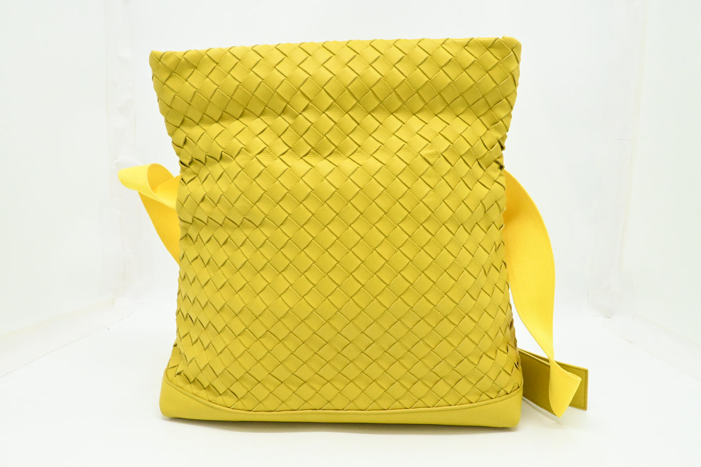 Bottega Veneta Crossbody Bag in Yellow Intrecciato Leather
