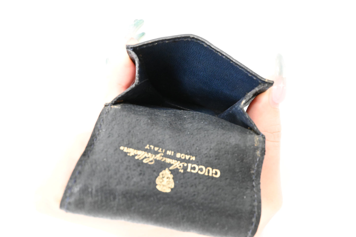 Gucci Cigarette Case in Navy Blue Canvas and Leather