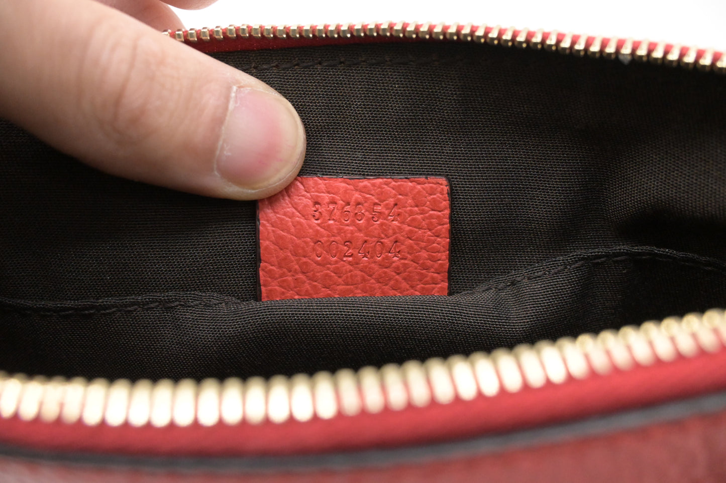 Gucci Bamboo Pouch in Red Orange Leather