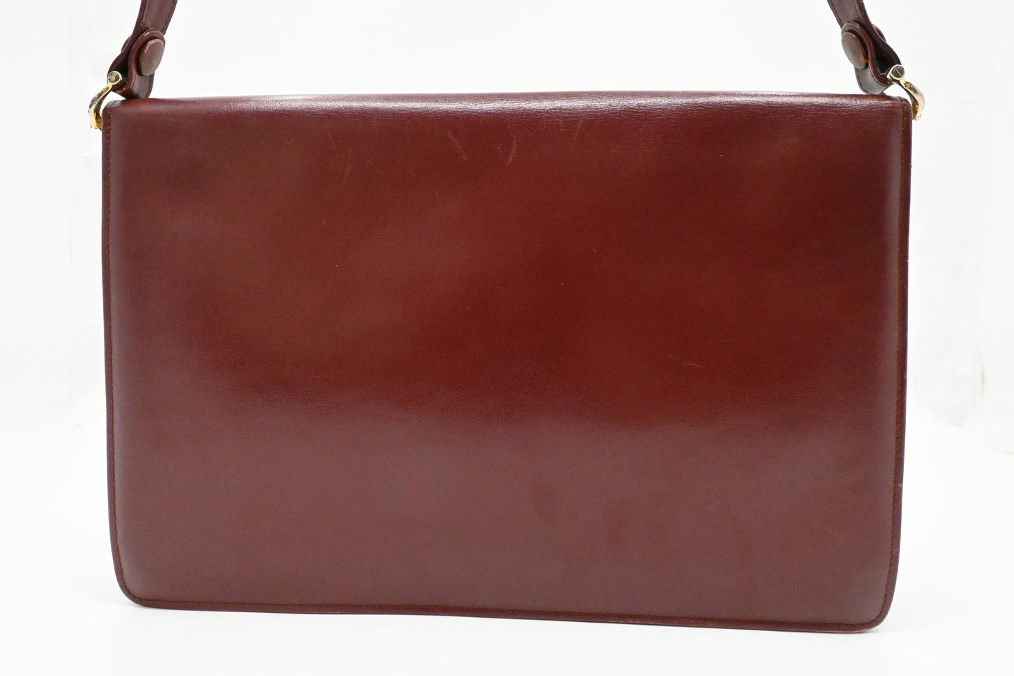 Cartier Messenger Shoulder Bag in Burgundy Leather