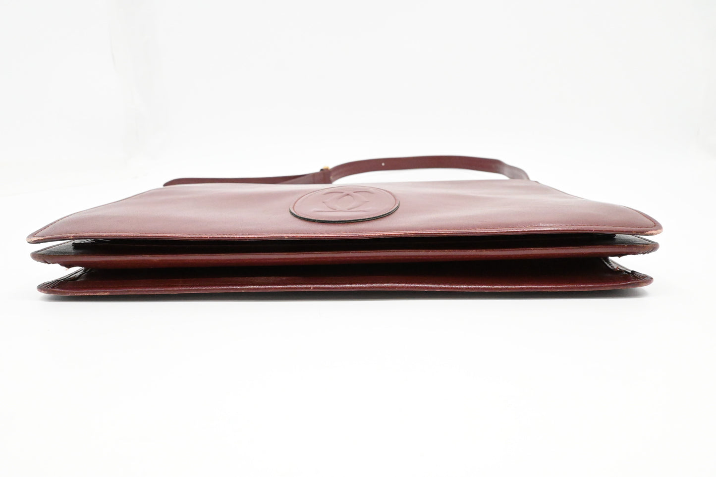 Cartier Messenger Shoulder Bag in Burgundy Leather