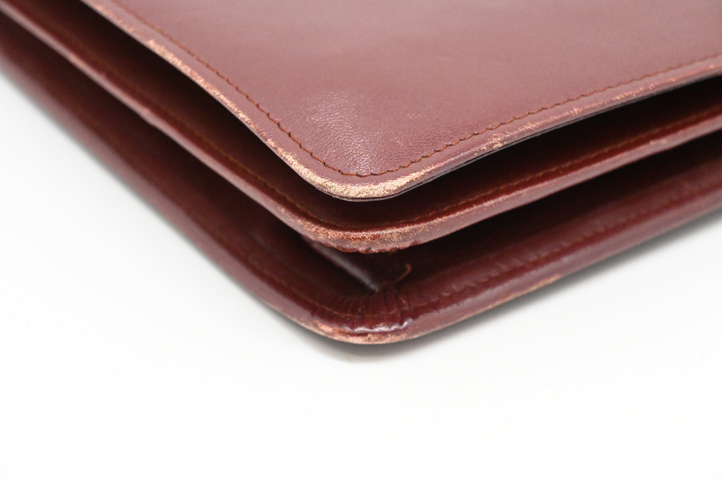 Cartier Messenger Shoulder Bag in Burgundy Leather