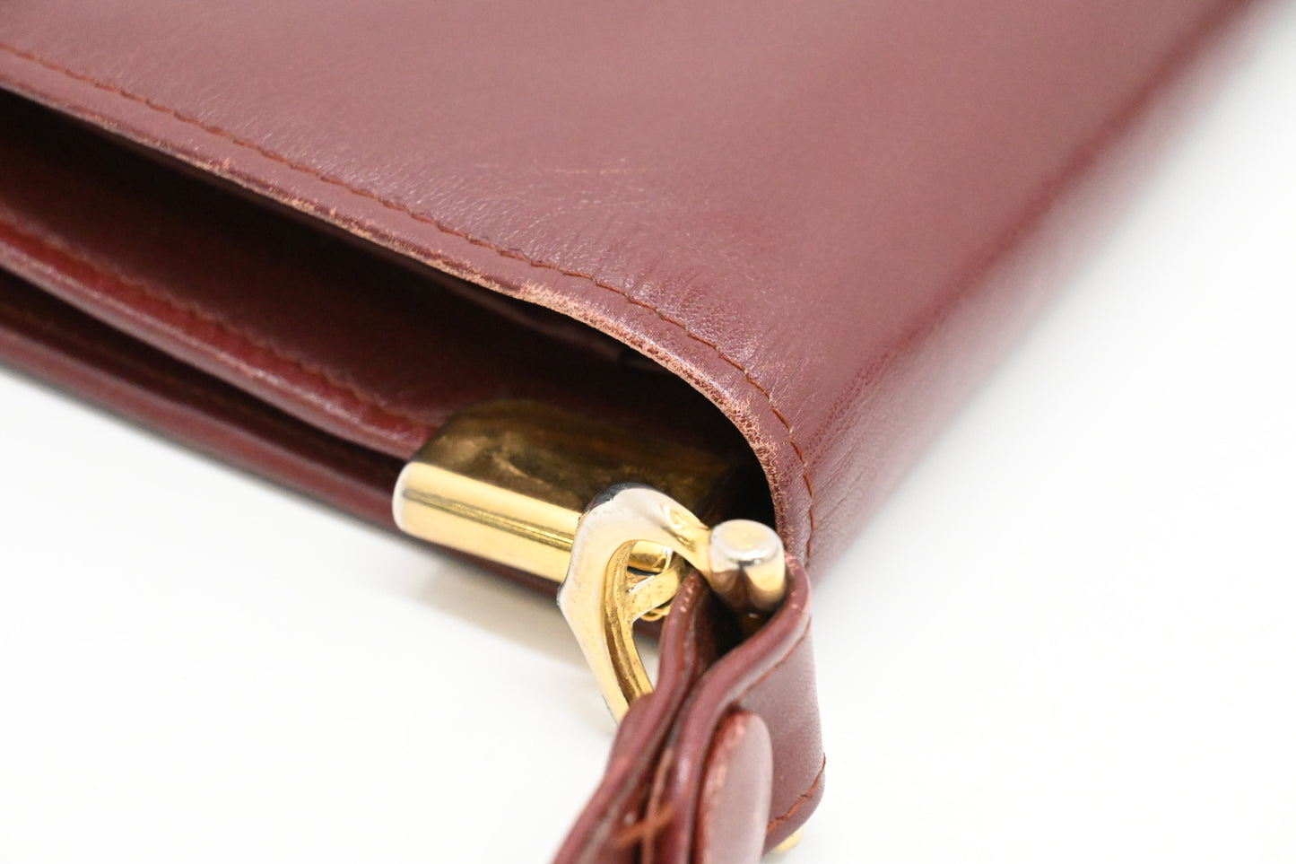Cartier Messenger Shoulder Bag in Burgundy Leather