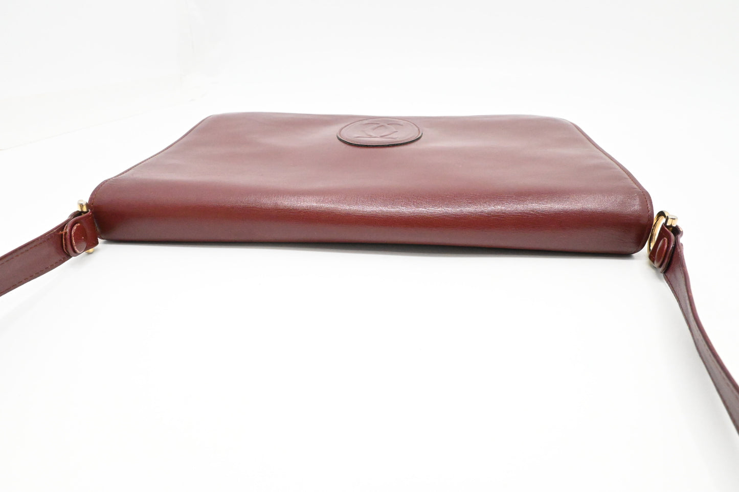 Cartier Messenger Shoulder Bag in Burgundy Leather