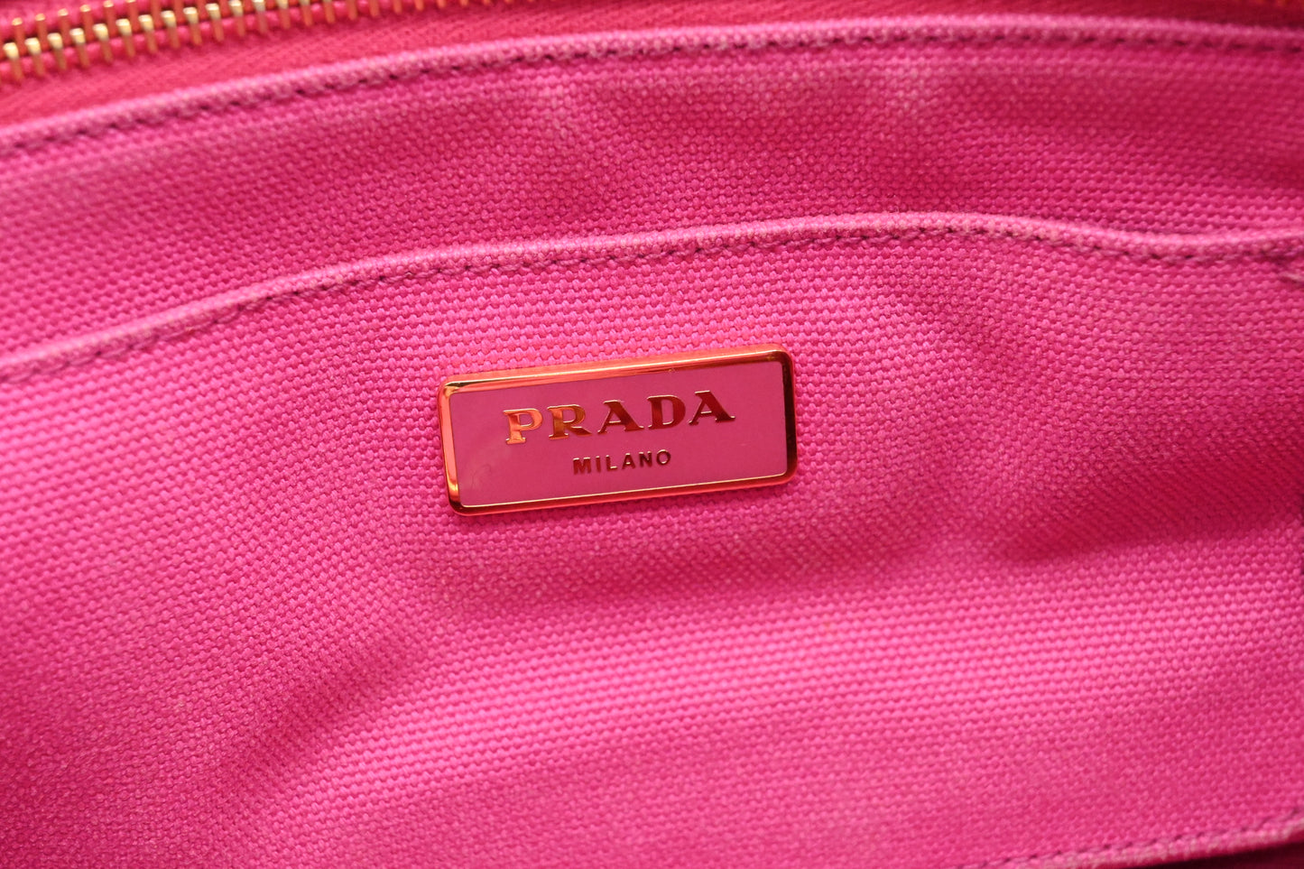 Prada Canapa Tote in Pink Canvas