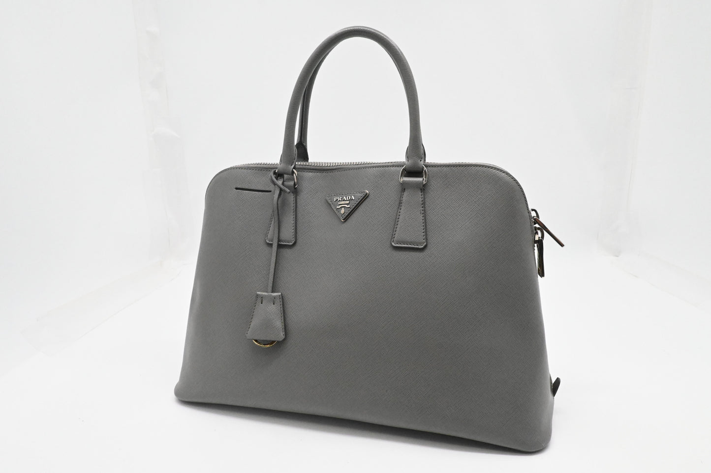 Prada Promenade in Gray Saffiano Leather