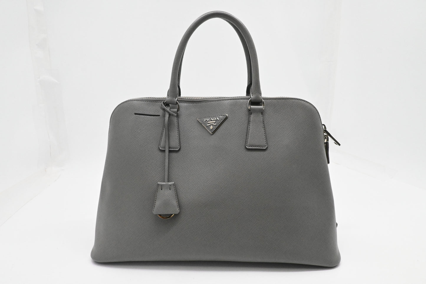 Prada Promenade in Gray Saffiano Leather