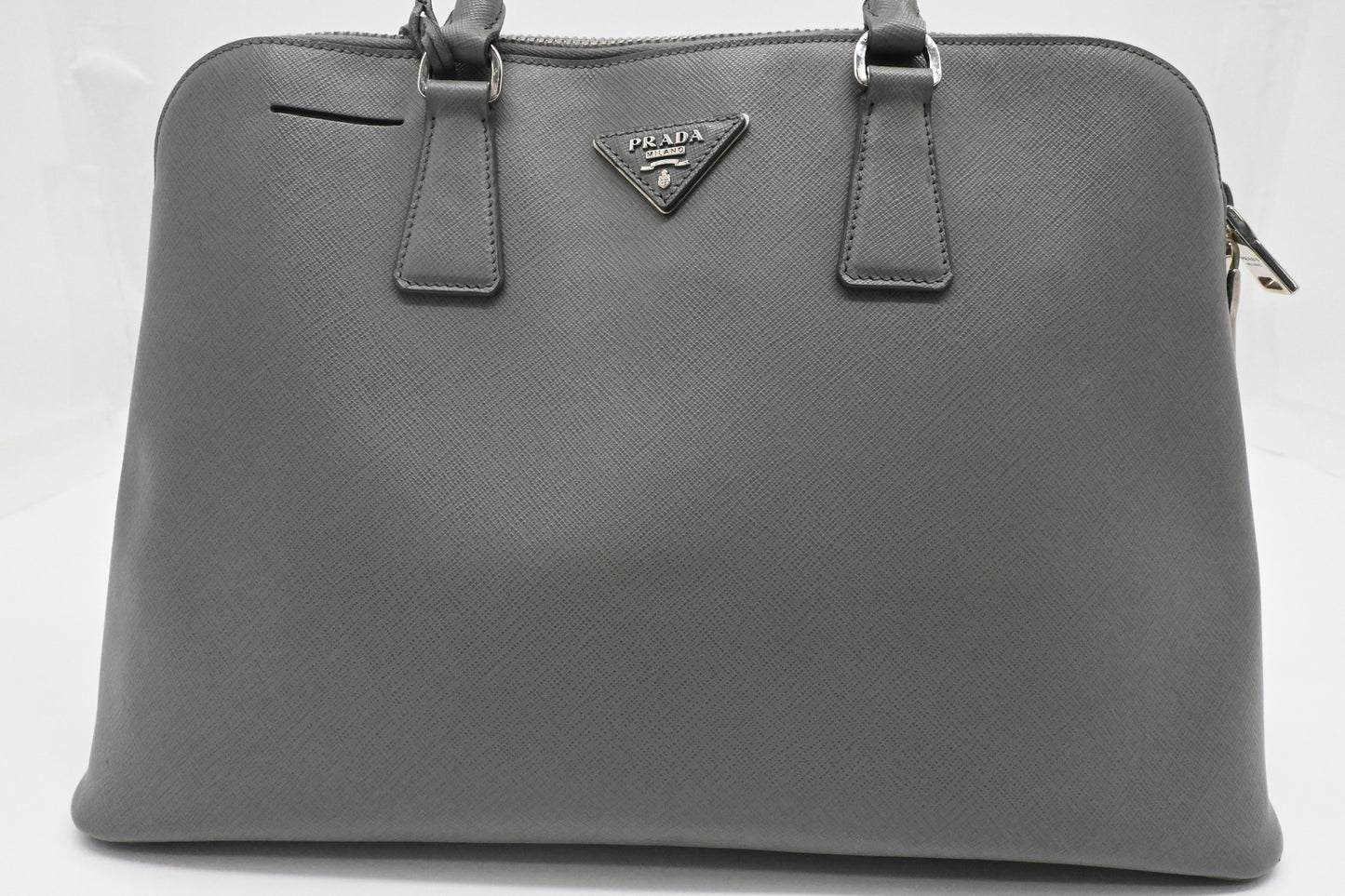 Prada Promenade in Gray Saffiano Leather
