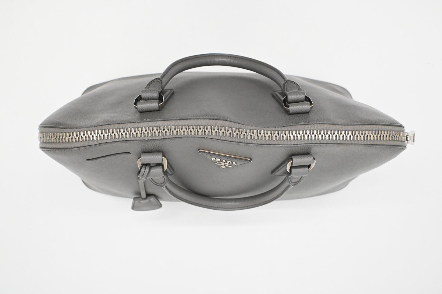 Prada Promenade in Gray Saffiano Leather