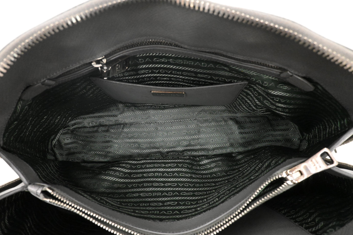 Prada Promenade in Gray Saffiano Leather