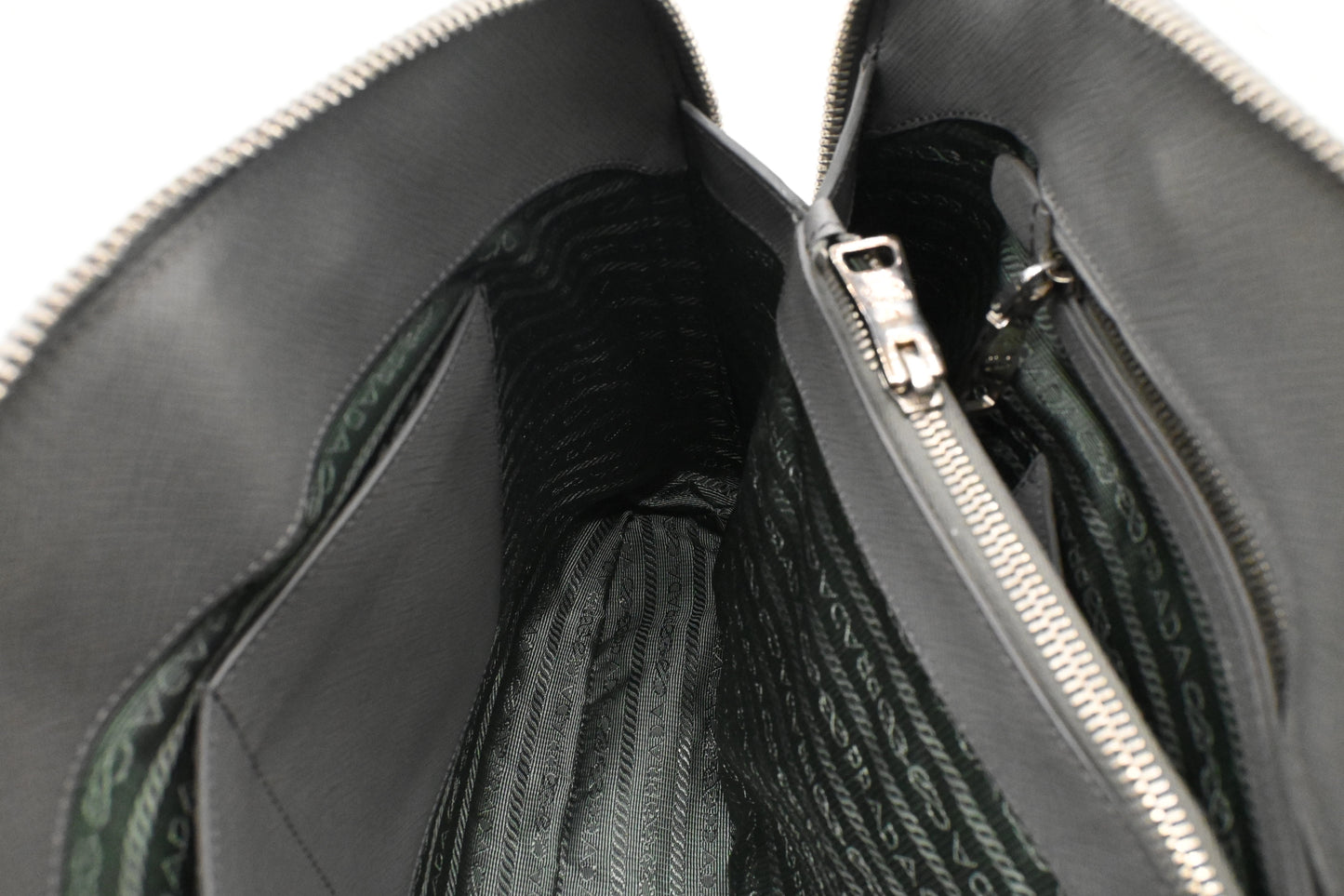 Prada Promenade in Gray Saffiano Leather