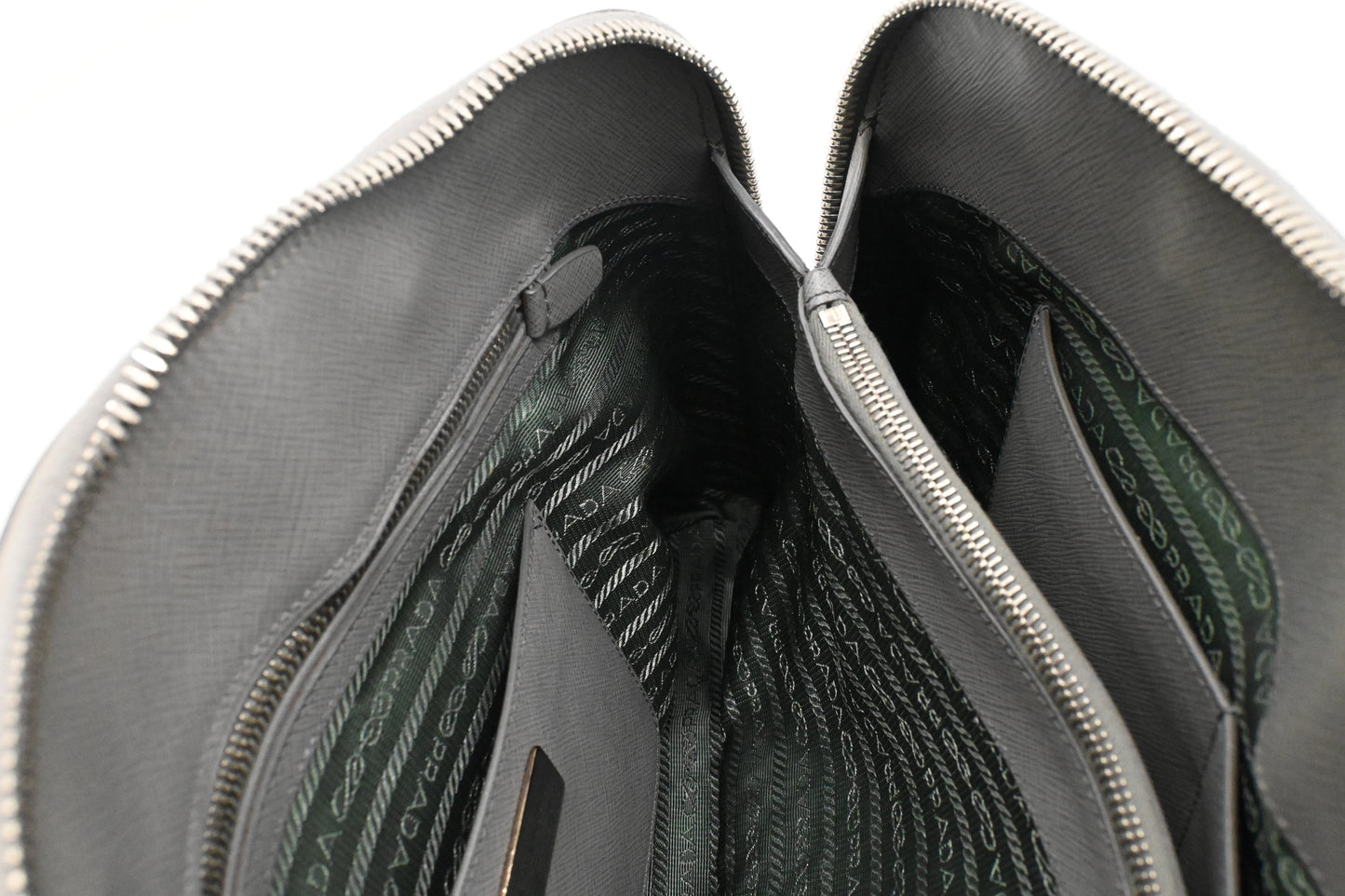 Prada Promenade in Gray Saffiano Leather