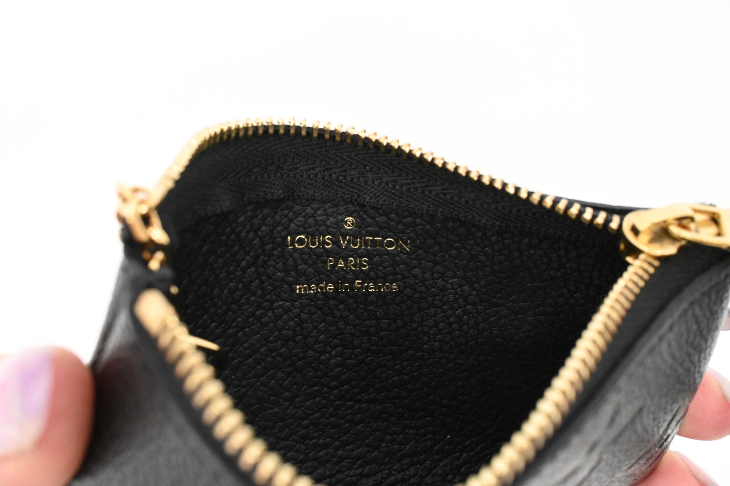 Louis Vuitton Pochette Cles in Black Monogram Empreinte Leather