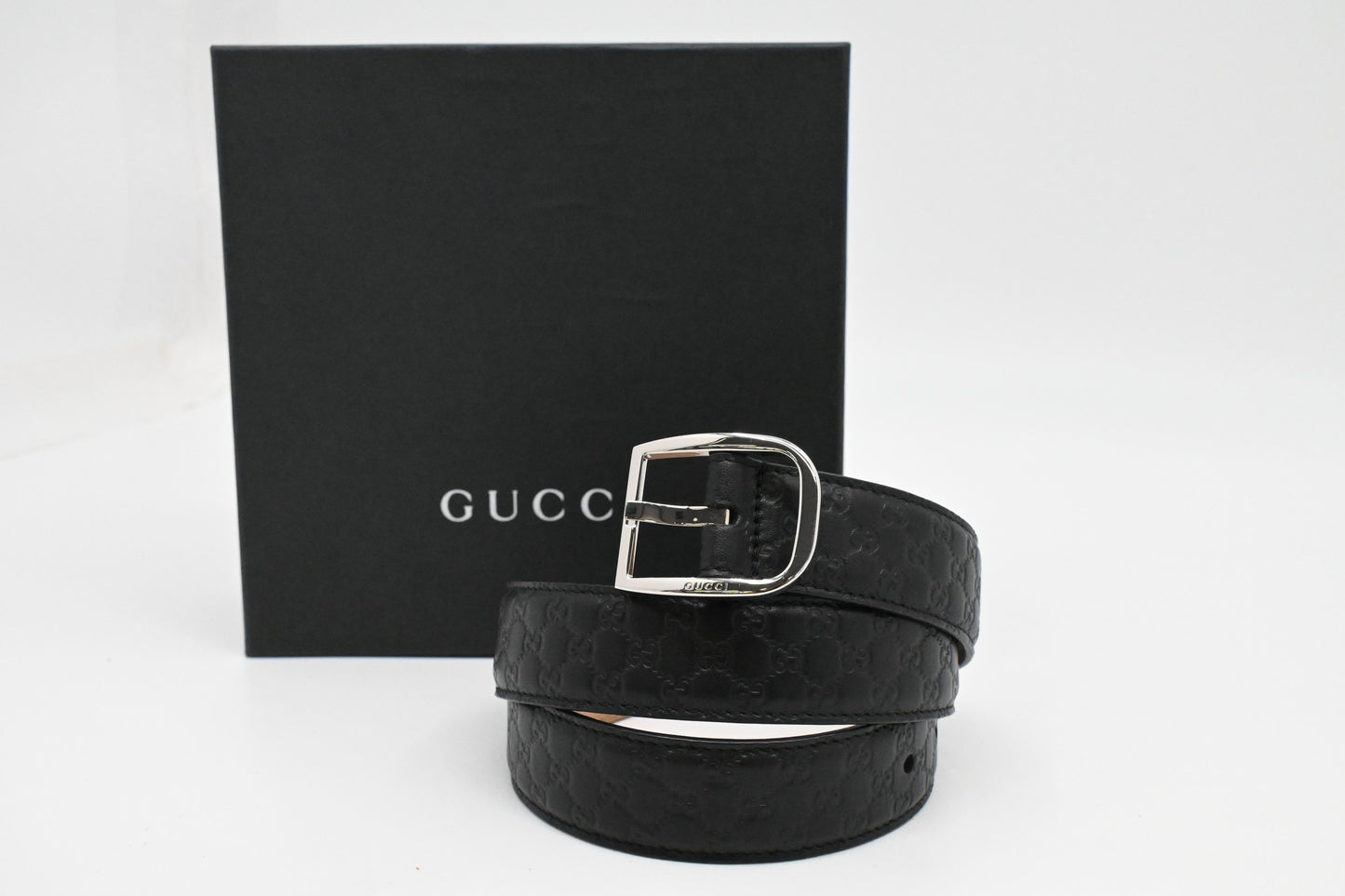 Gucci Belt in Black Microguccissima Leather