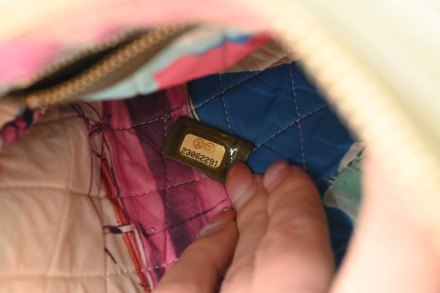 Chanel Small O Case in Olive Green Leather