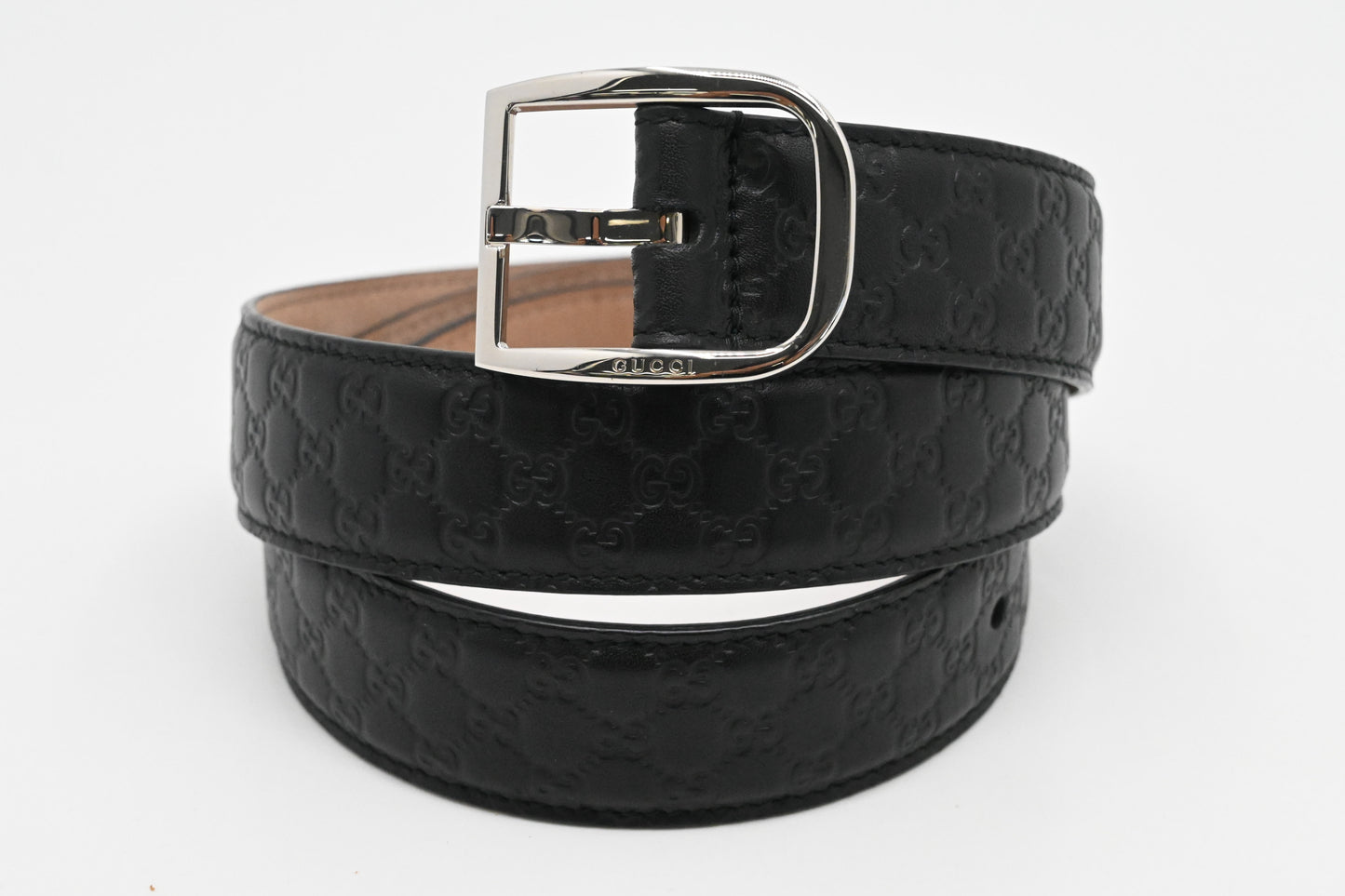 Gucci Belt in Black Microguccissima Leather