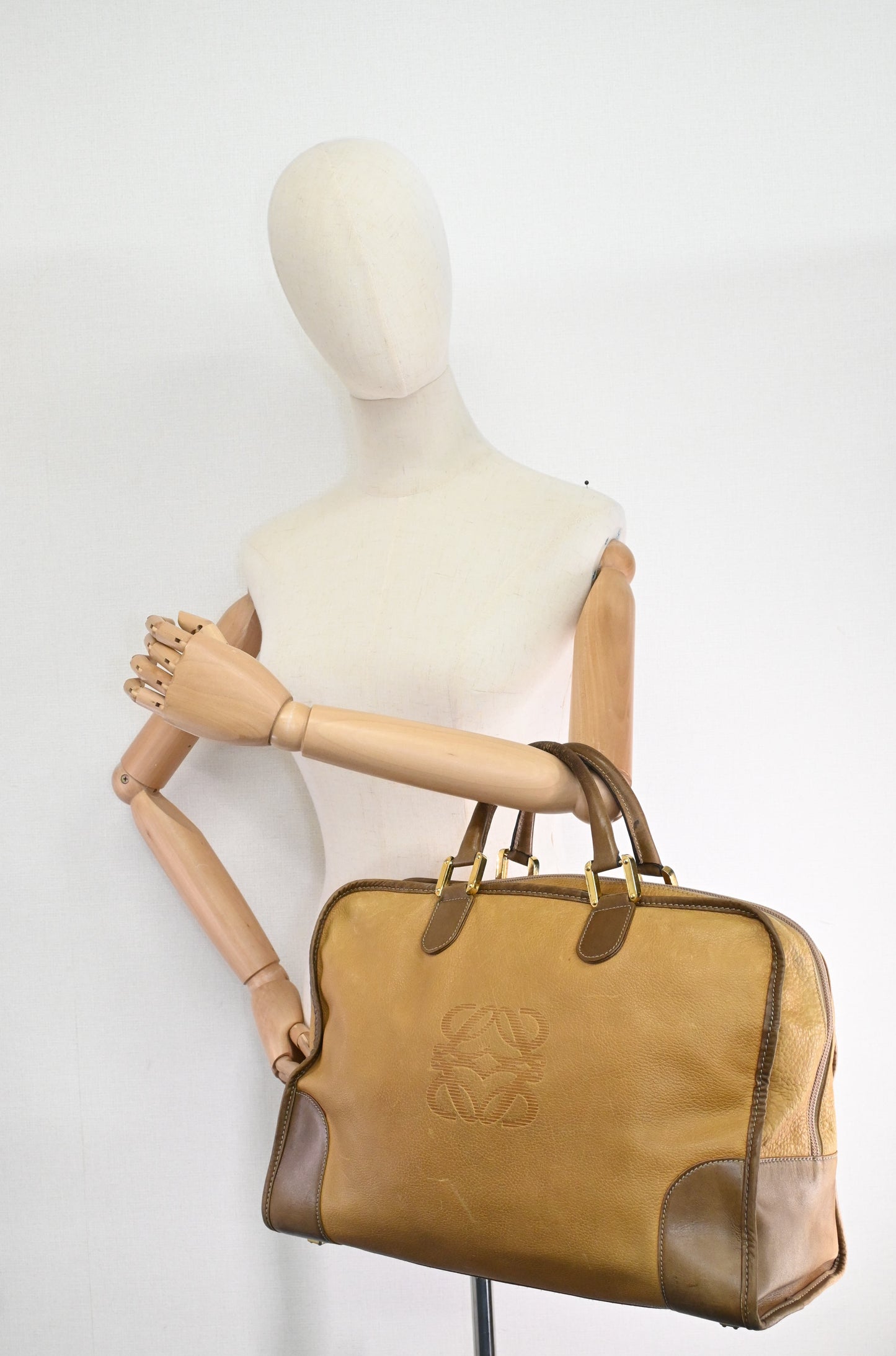 Loewe Boston Bag in Brown Leather