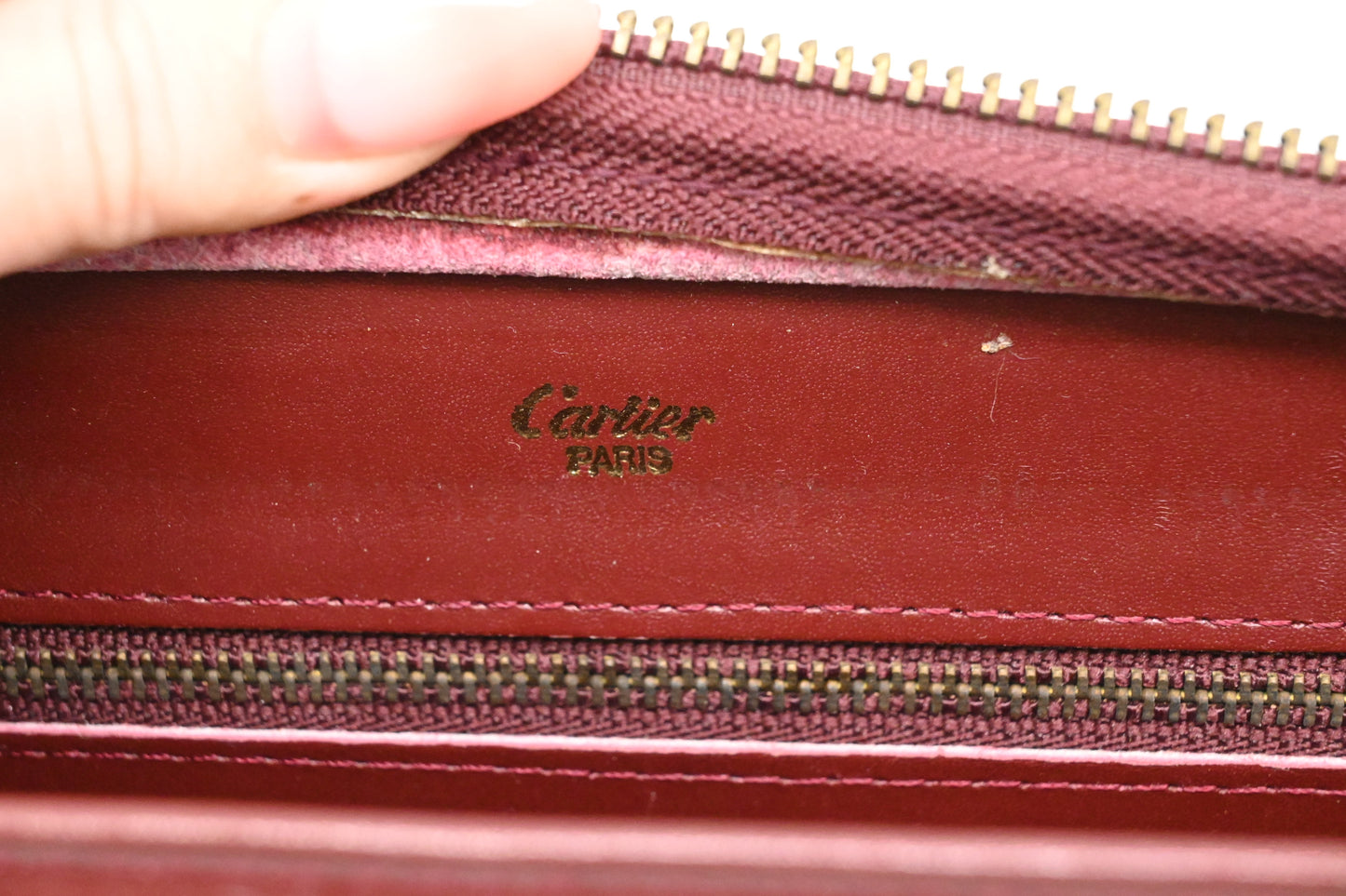 Cartier Clutch in Burgundy Leather