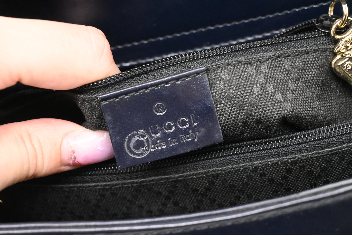 Gucci Medium Diana in Dark Blue Leather