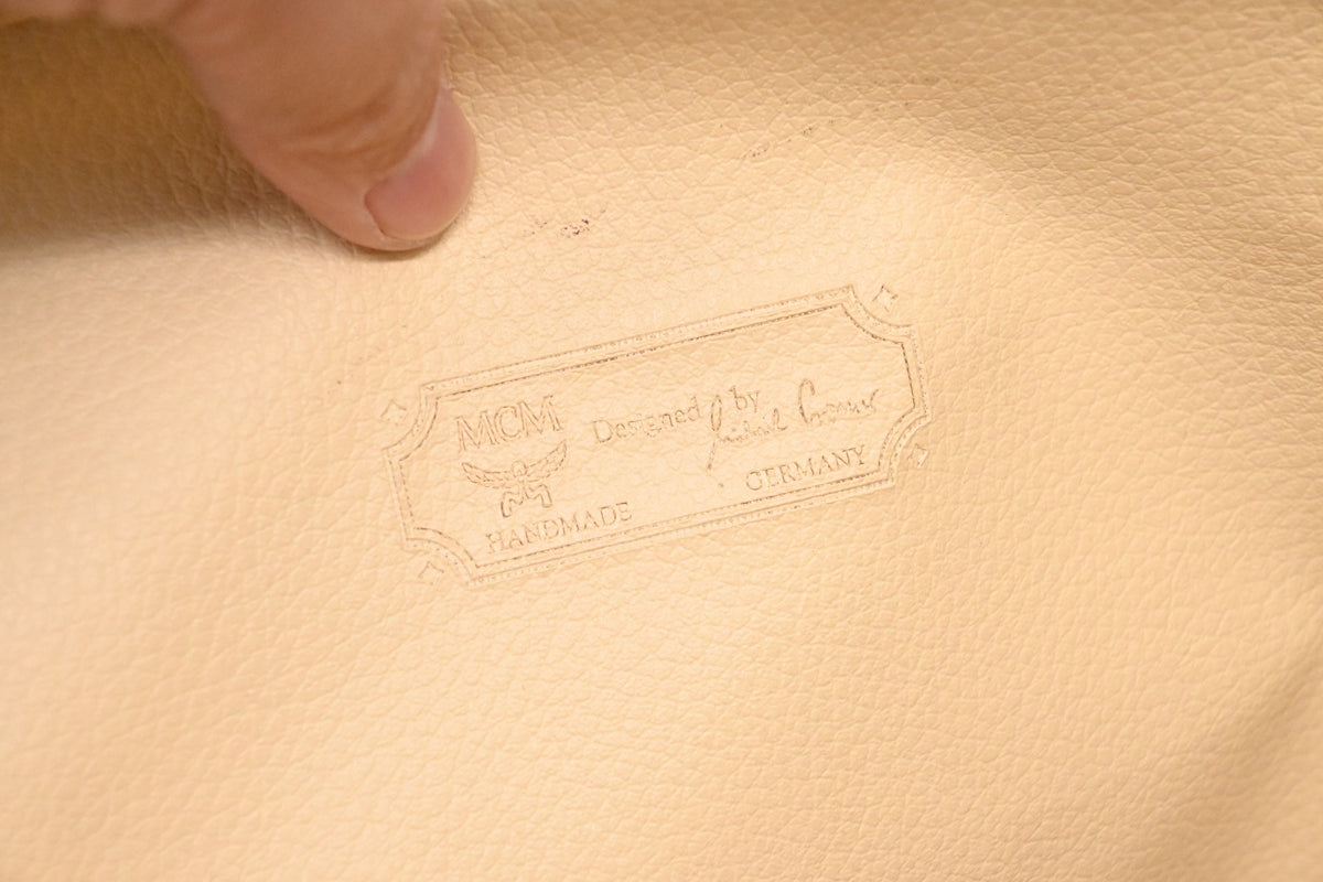 MCM Business Bag in Cognac Visetos Canvas