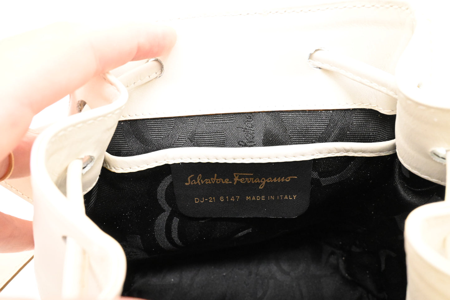 Ferragamo Backpack in White Leather