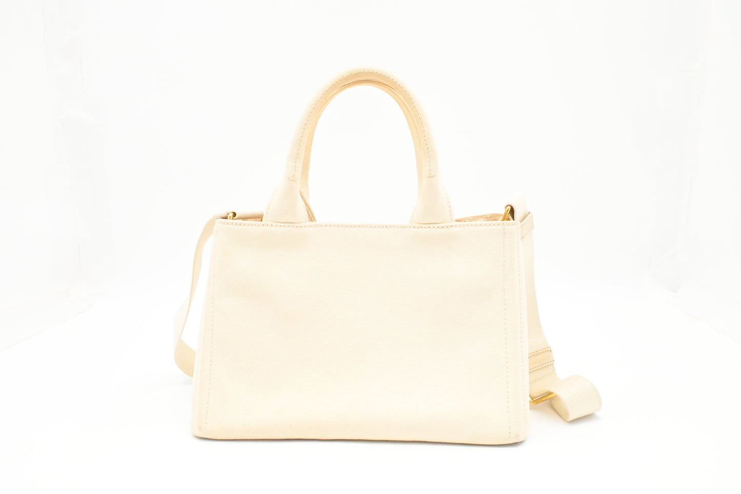 Prada Small Hawaiian Canapa in White Canvas