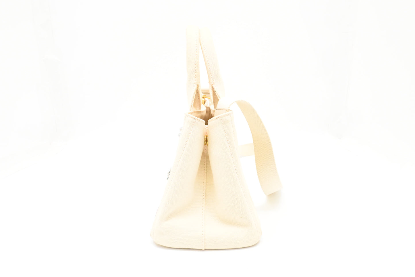 Prada Small Hawaiian Canapa in White Canvas