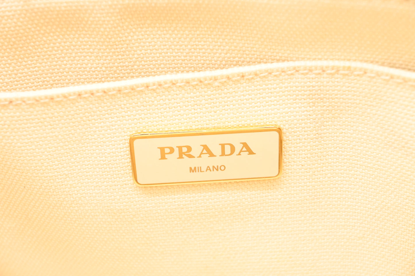 Prada Small Hawaiian Canapa in White Canvas