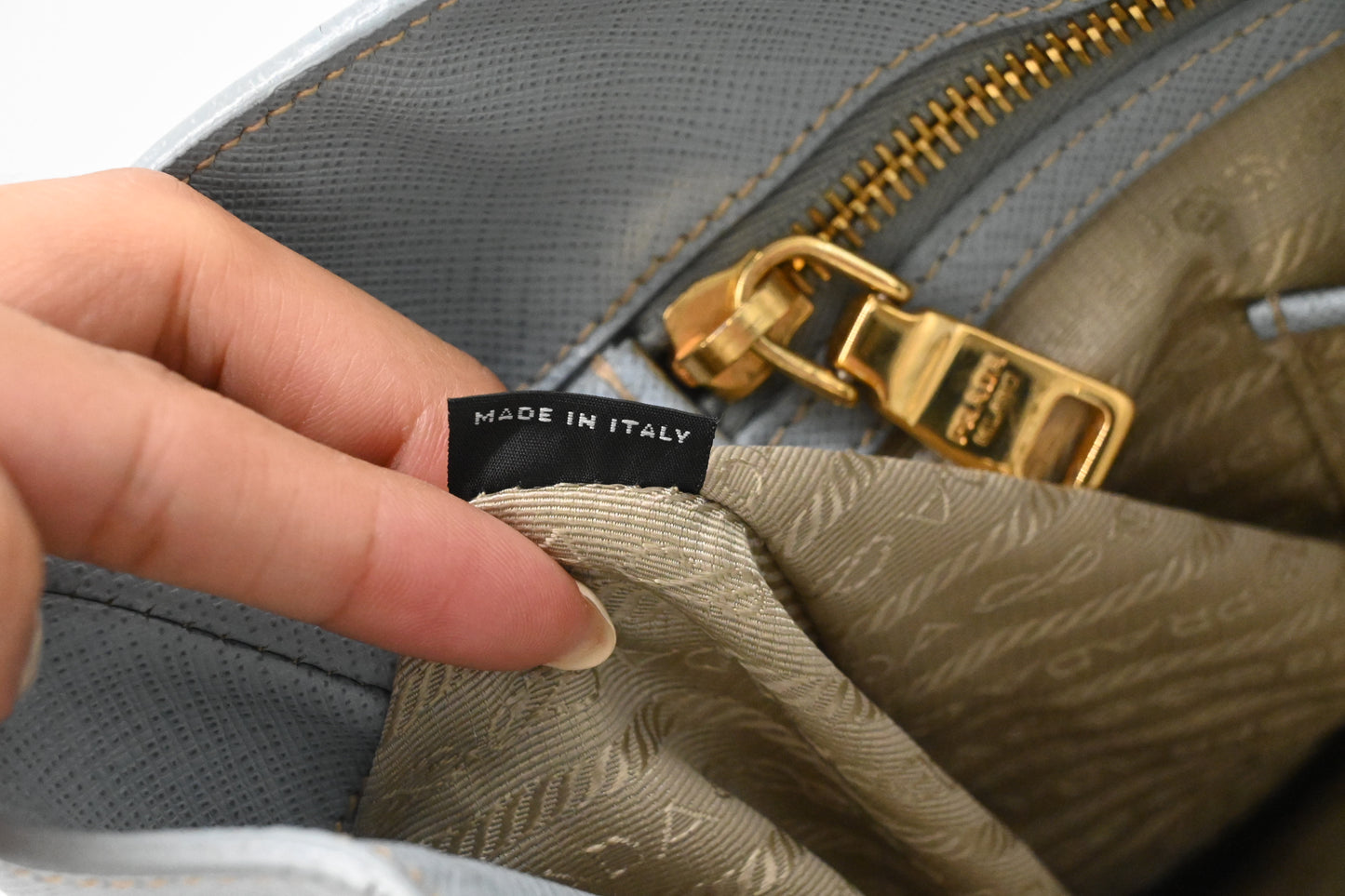 Prada Large Galleria in Light Blue Saffiano Leather