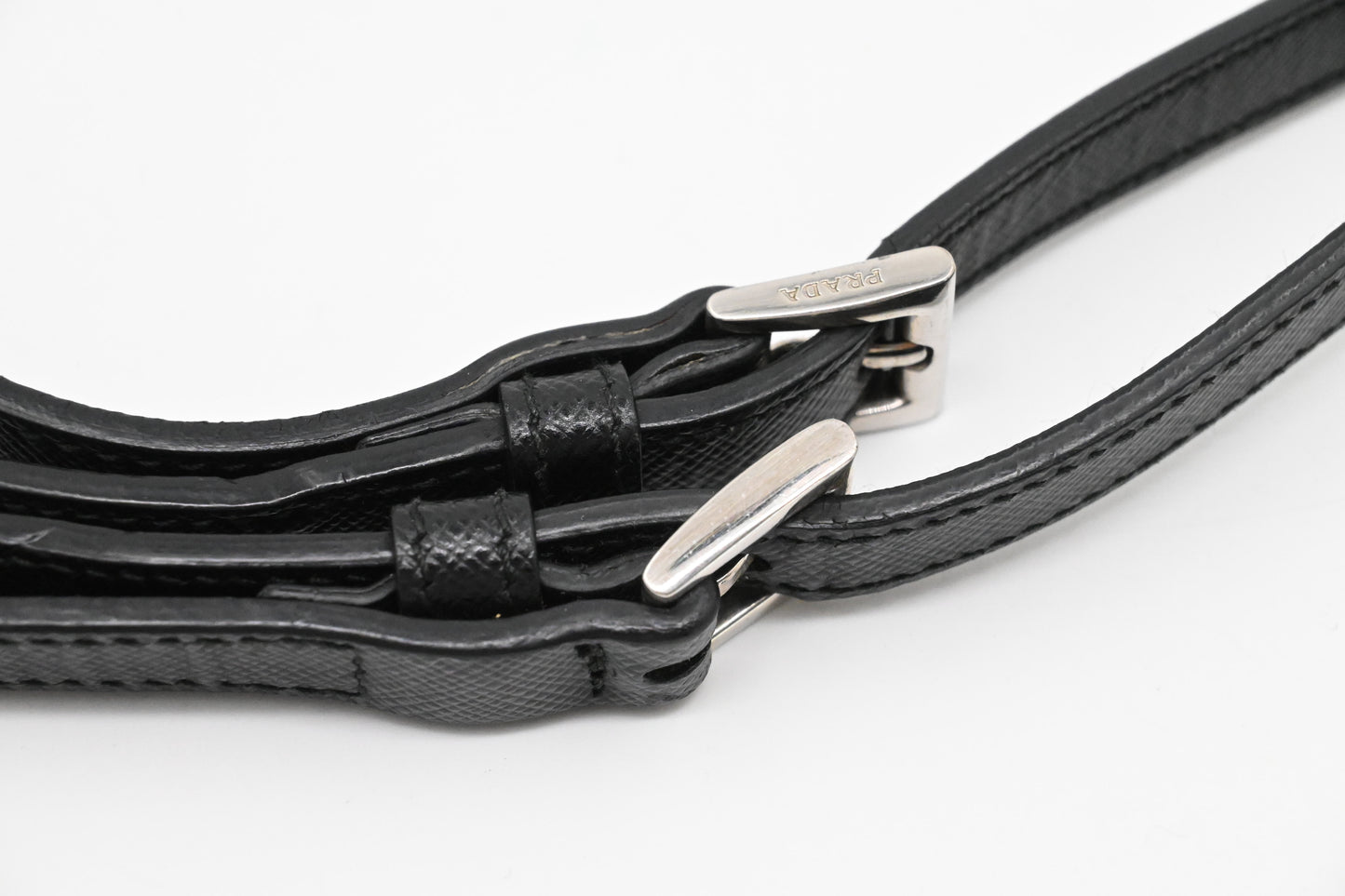 Prada Mini Sound Crossbody in Black Saffiano Leather