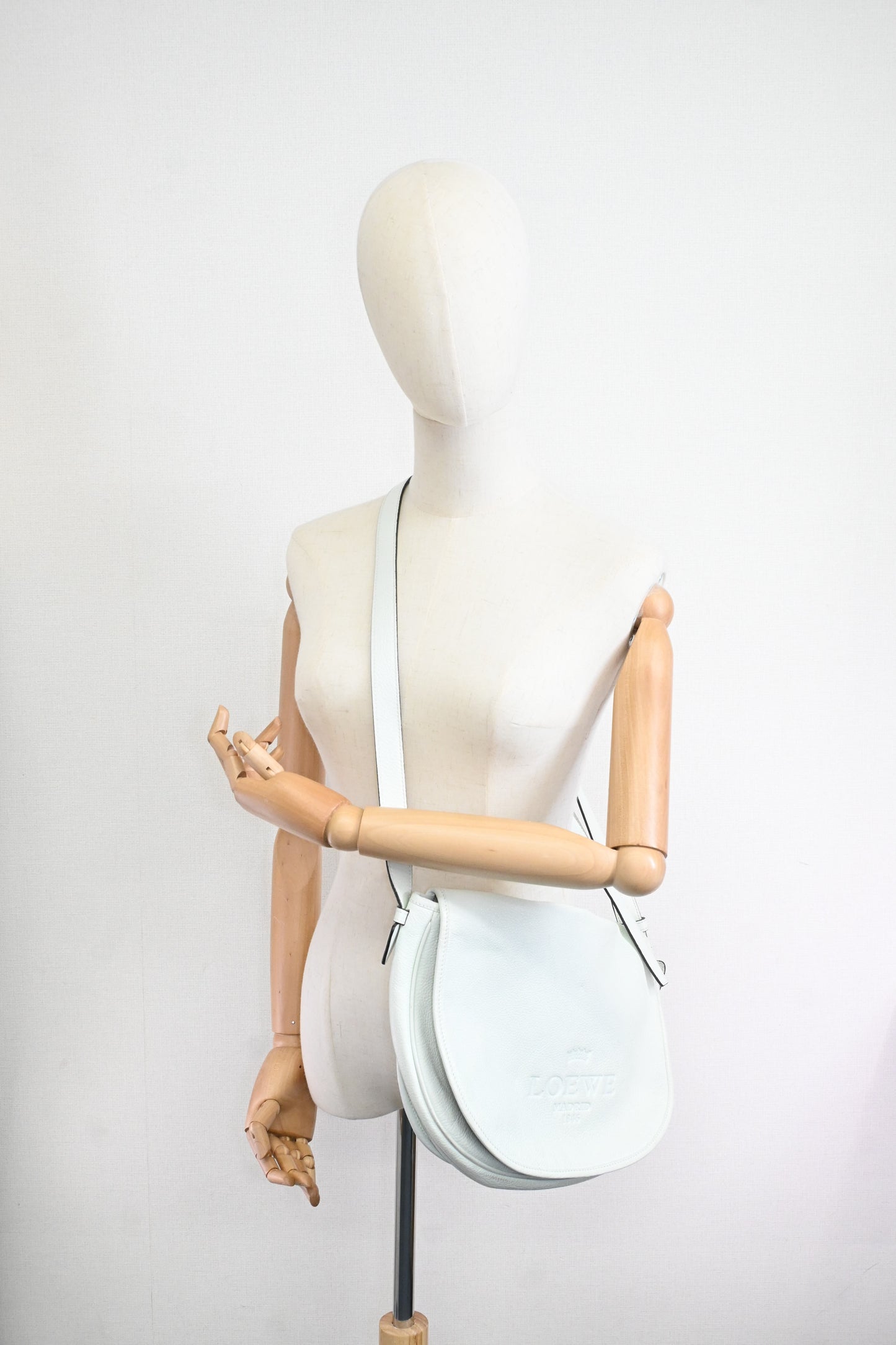 Loewe Heritage Crossbody Bag in White Leather